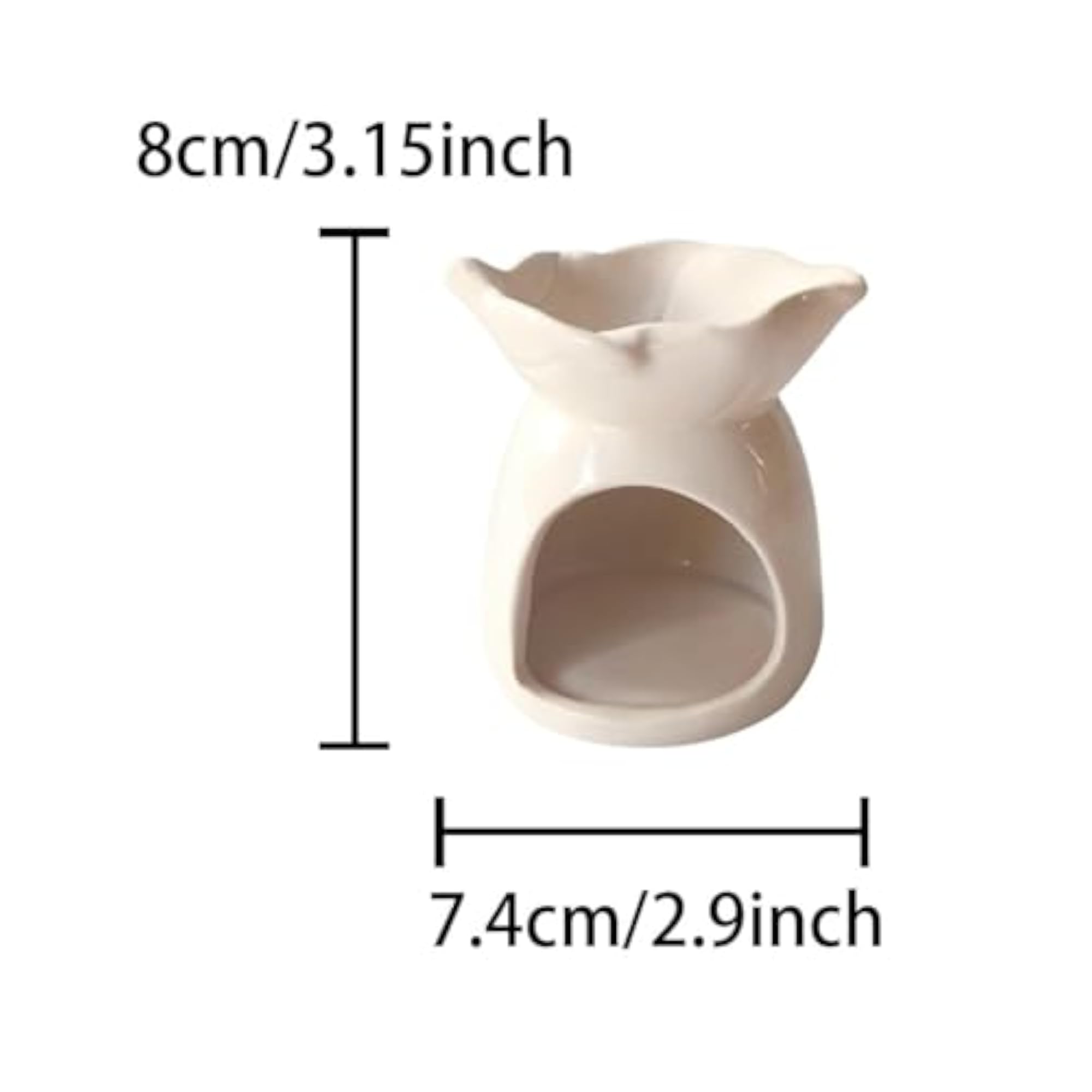 Modern Design Ceramic Tealight Warmer, White